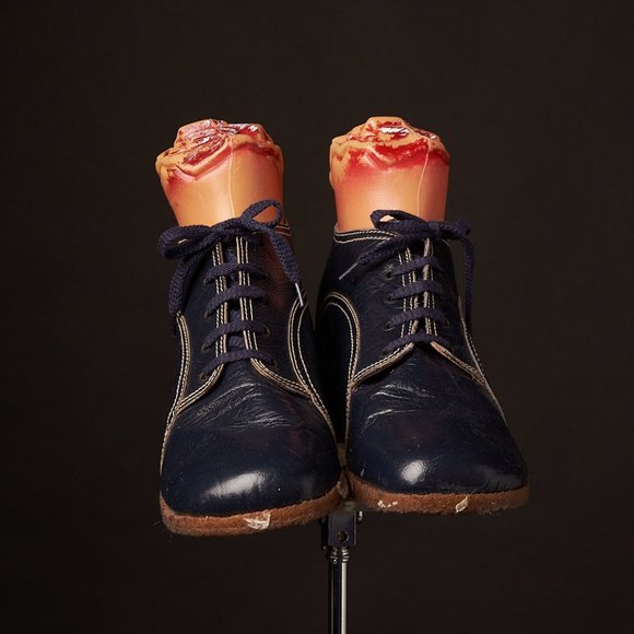 1970s Blue Leather Ankle Boots Shoes